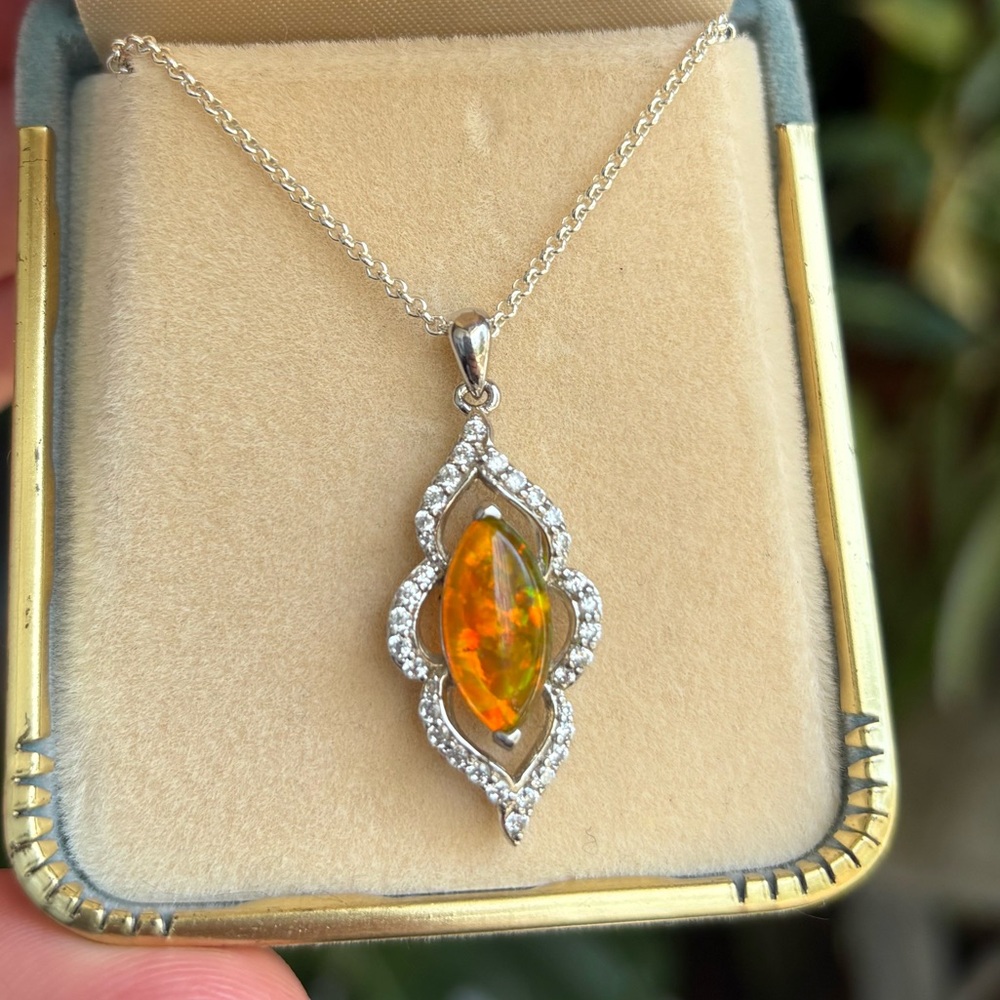Mexican Fire Opal Pendant